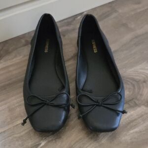 Express Black Square-Toe Flats